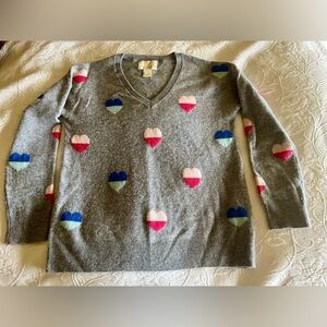 💯 cashmere sweater with heart ❤️ print by Cynthia Rowley